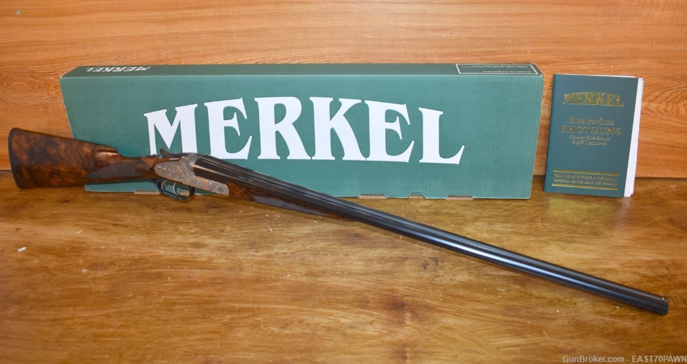 Merkel 280SL 28 Gauge SXS Side by Side Engraved German Shotgun Box & Manual-img-0