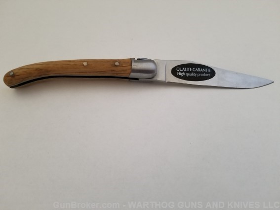 Laguiole Arbalete G. David French Knife. Beechwood. Stainless. 8cm.  L16.-img-1