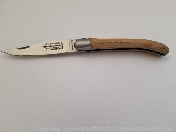 Laguiole Arbalete G. David French Knife. Beechwood. Stainless. 8cm.  L16.-img-0