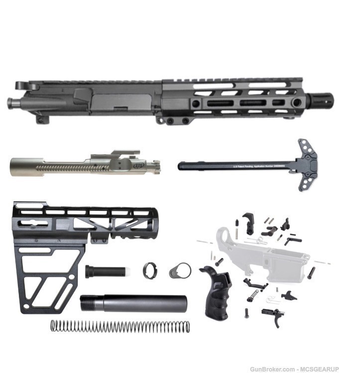 7.5" 5.56 AR15 Pistol Complete Kit Minus Lower Build AR-15 Kit 7.5 223-img-0