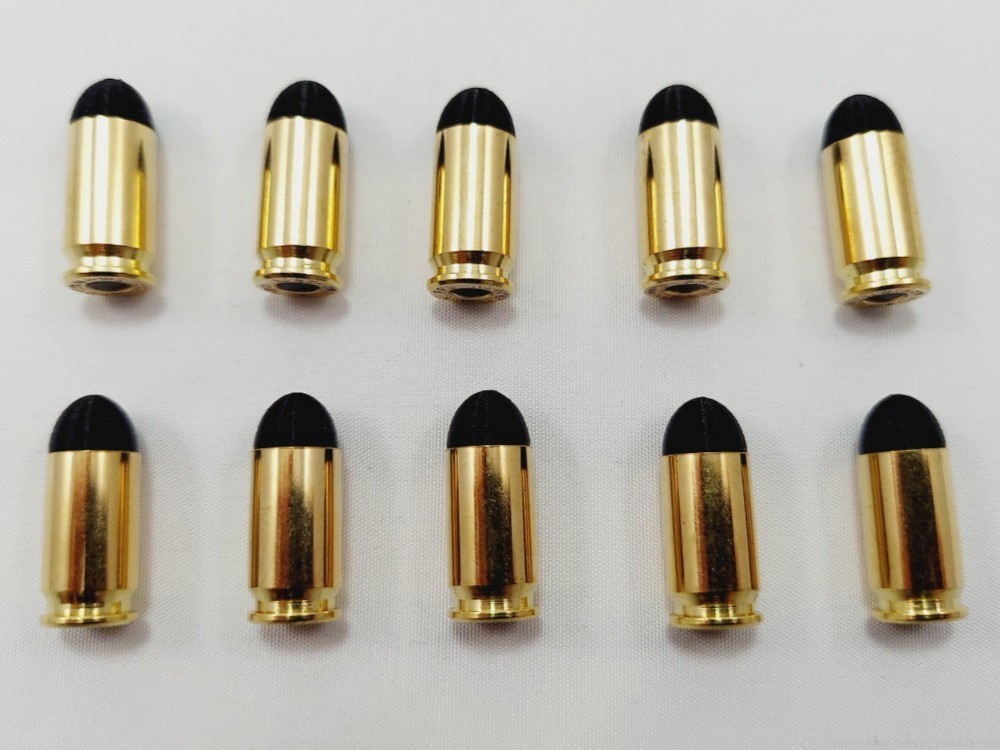 9mm Makarov Brass Snap caps / Dummy Training Rounds - Set of 10 - Black-img-2