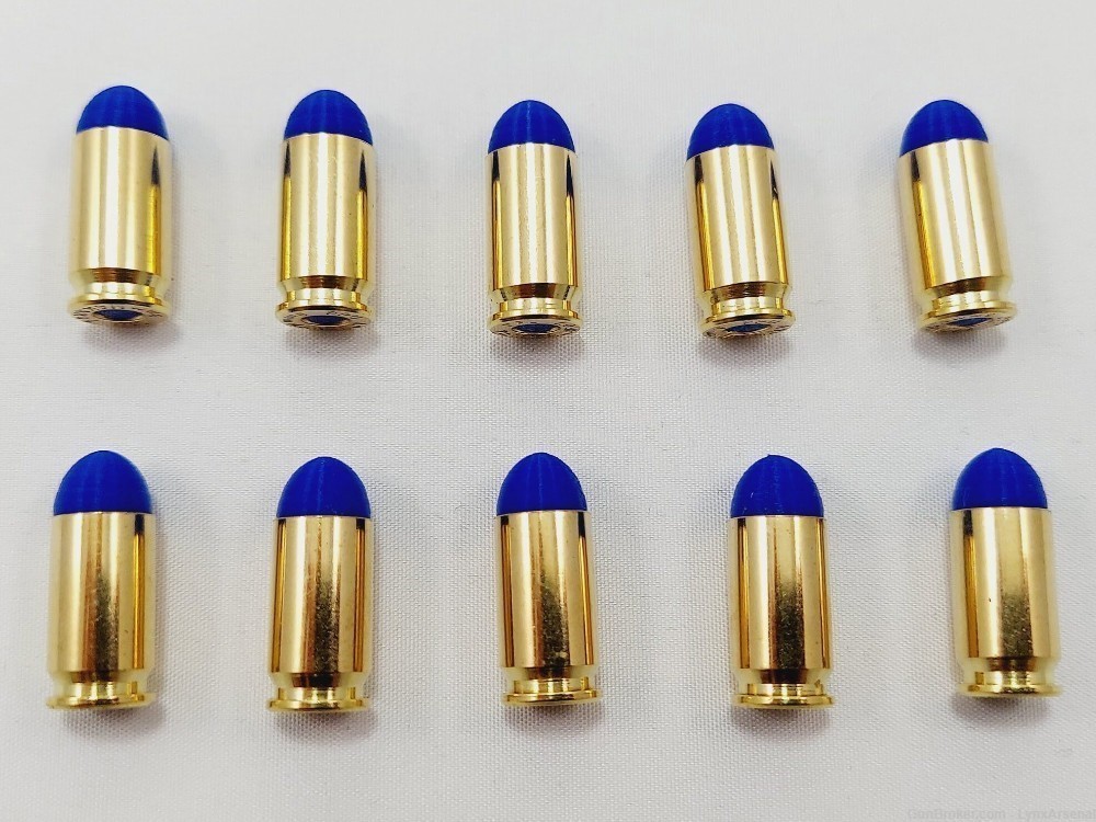 9mm Makarov Brass Snap caps / Dummy Training Rounds - Set of 10 - Blue-img-2