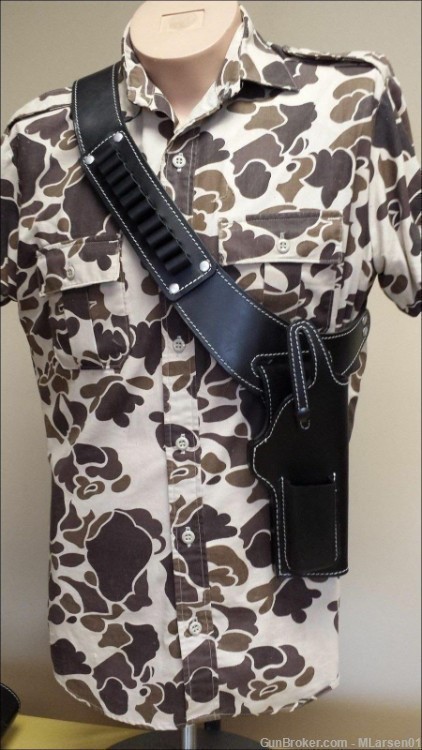 Leather Shoulder Holster for Desert Eagle, Wildey, Grizzly LAR pistols-img-0