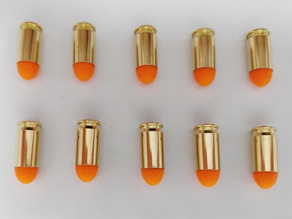 9mm Makarov Brass Snap caps / Dummy Training Rounds - Set of 10 - Orange-img-4