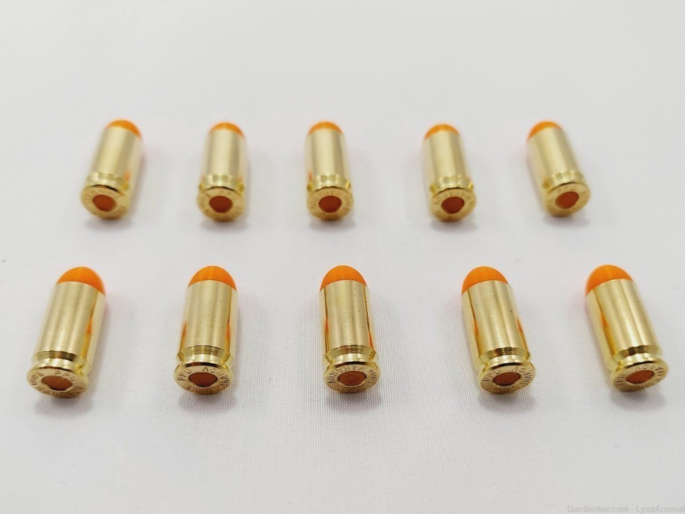 9mm Makarov Brass Snap caps / Dummy Training Rounds - Set of 10 - Orange-img-3