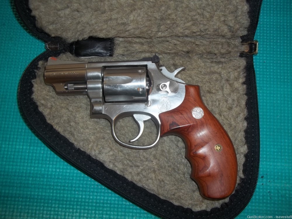 Vintage Bucheimer Suede Handgun Case Smith Wesson 19 66 snub Colt Officer-img-0