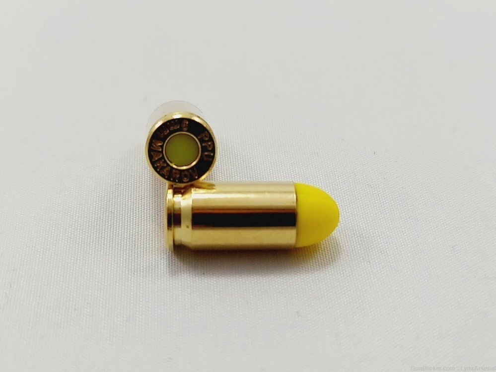 9mm Makarov Brass Snap caps / Dummy Training Rounds - Set of 10 - Yellow-img-1