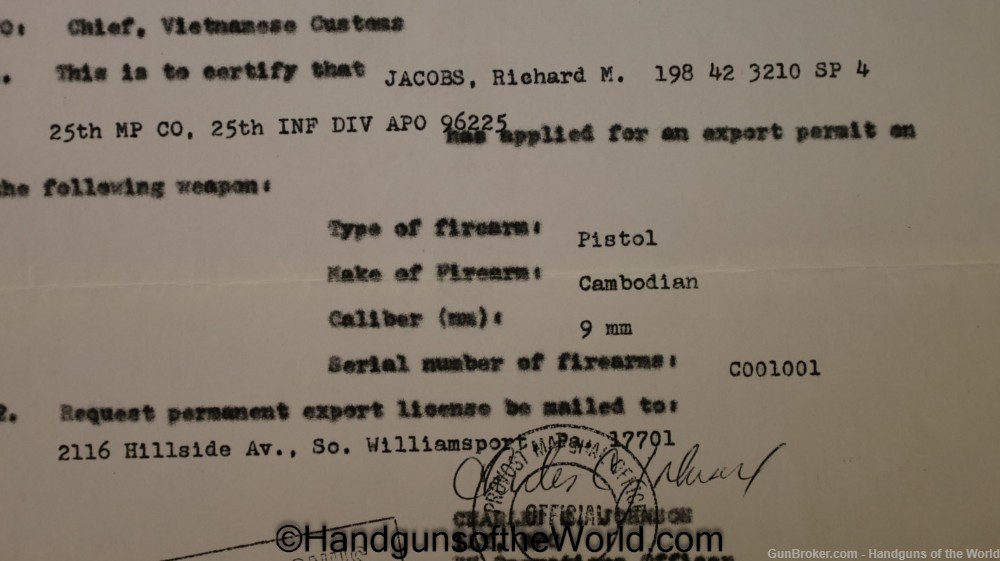 Cambodian M66, 9mm, French MAC 1950 Copy with Documentation-img-24