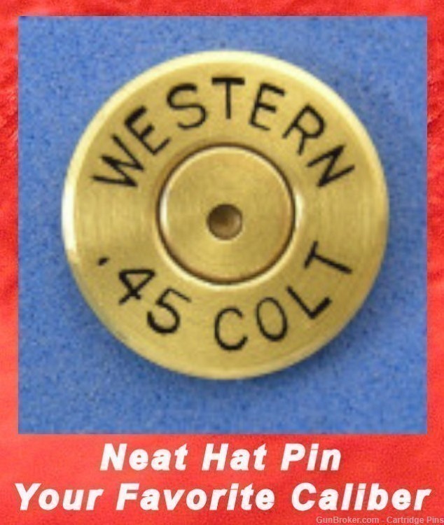 WESTERN  45 COLT Cartridge Hat Pin  Tie Tac  Ammo Bullet-img-0
