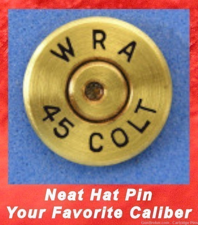 Winchester WRA   45 COLT  Cartridge Hat Pin  Tie Tac  Ammo Bullet-img-0