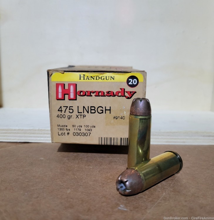 Hornady 475 Linebaugh Ammo 400gr XTP LNBGH #9140 (20 rounds) No cc fees -img-0