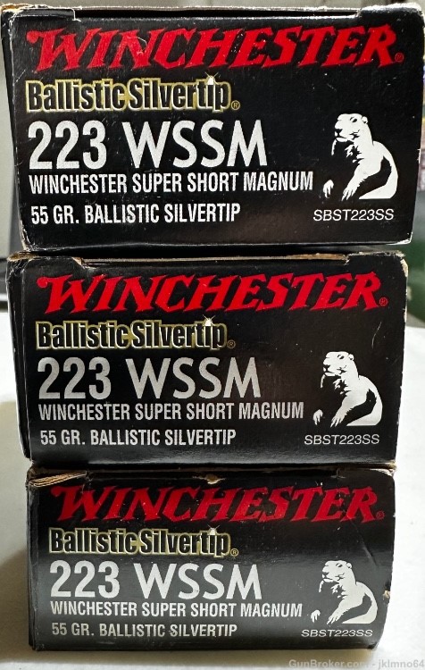 60 rounds of Winchester SUPREME 223 WSSM 55 grain Ballistic Silvertip ammo-img-0