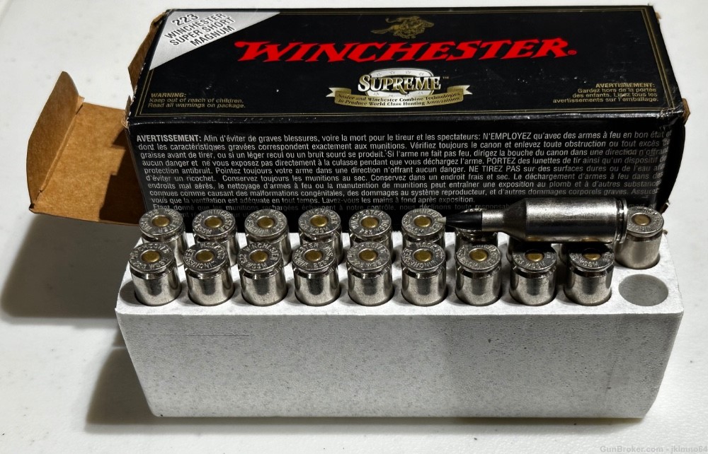 60 rounds of Winchester SUPREME 223 WSSM 55 grain Ballistic Silvertip ammo-img-2
