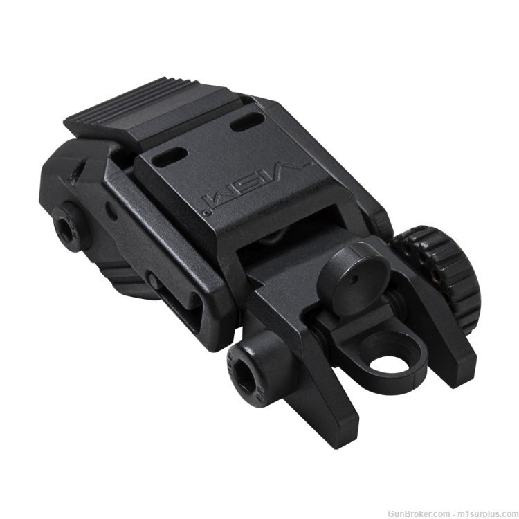 VISM Pro Aluminum Flip-Up Adjustable Rear Aiming Sight fits Ruger AR556 AR-img-1