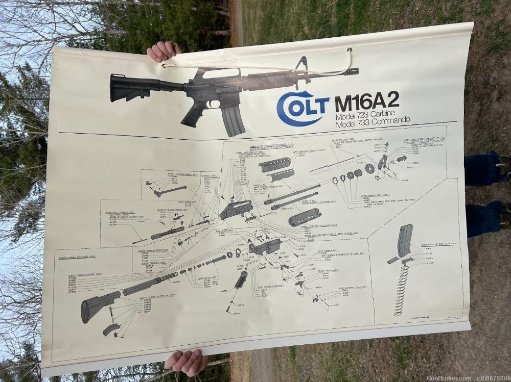 Colt Firearms Vinyl Show Banner M16A2 Carbine 48" x 36" 1987-img-0