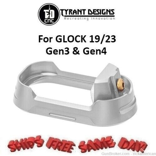 Tyrant Glock 19/23 Magwell Aluminum, GLD Screw TD-G19-G34-MW-ALU-GLDSCRW-img-0
