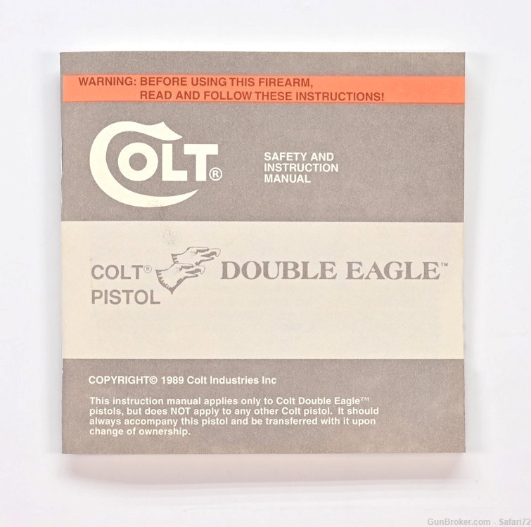 Colt Double Eagle 1989 Manual, Repair Stations List, Colt Letter, Etc.-img-1