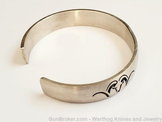 925 Sterling Silver Cuff Bracelet w/Engraved Argali Heads. UNISEX.*REDUCED*-img-1