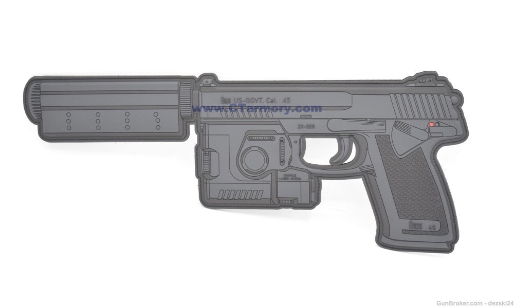 HECKLER & KOCH HK MARK 23 PROTOTYPE W/ LAM AND SUPPRESSOR GIANT LOGO PATCH-img-3