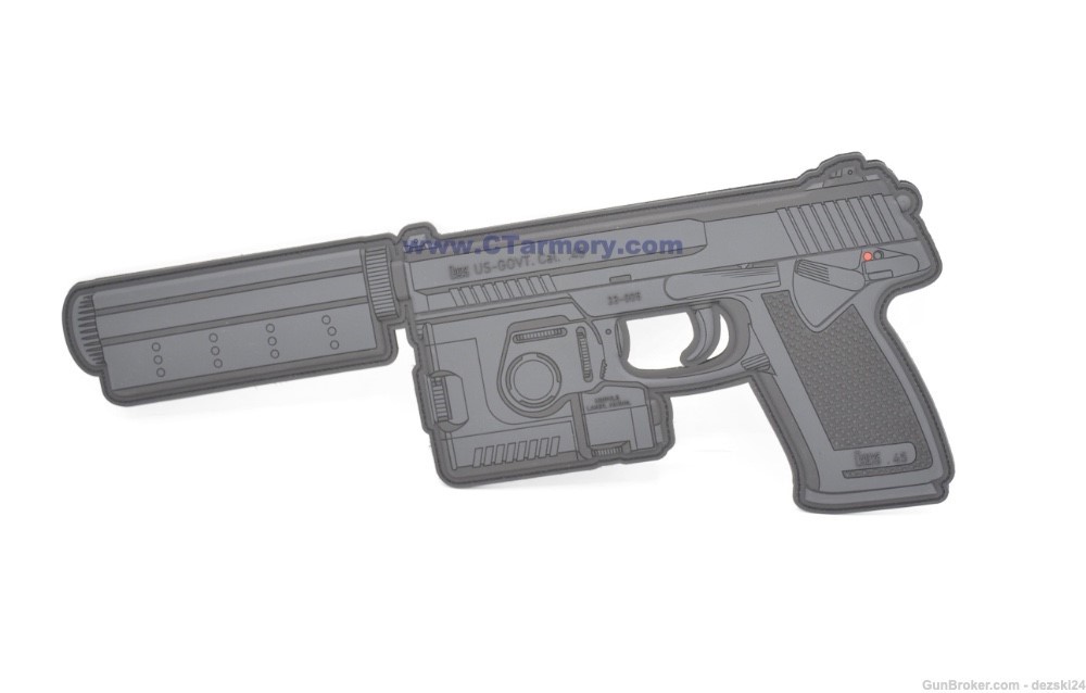 HECKLER & KOCH HK MARK 23 PROTOTYPE W/ LAM AND SUPPRESSOR GIANT LOGO PATCH-img-0