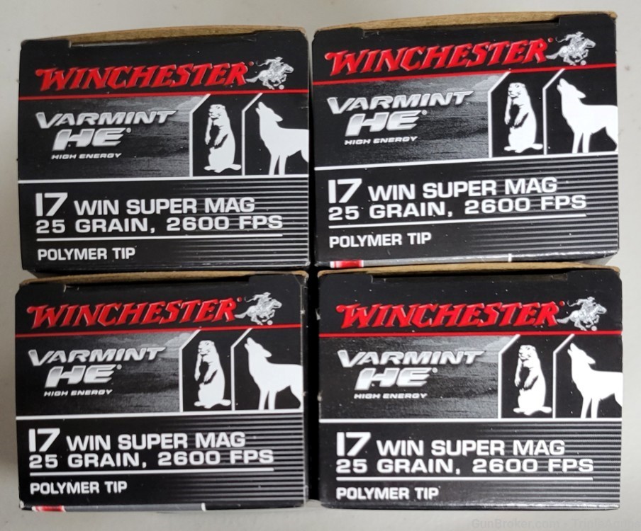 Winchester Varmint HE 17WSM 25gr polymer tip lot of 200rds S17W25-img-0