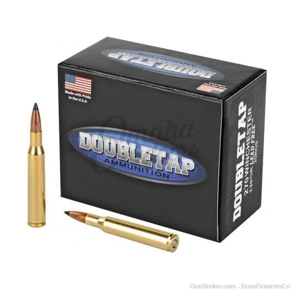 Double Tap 270 WInchester 130 gr solid copper Tipped Hollow Point. 270W130X-img-1