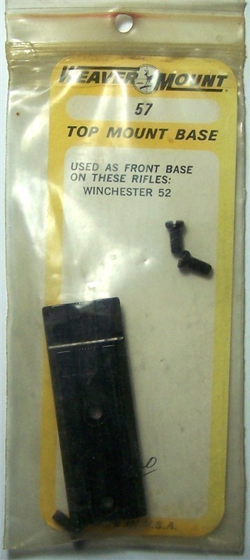 Weaver top mount base 57, front Winchester 52-img-0