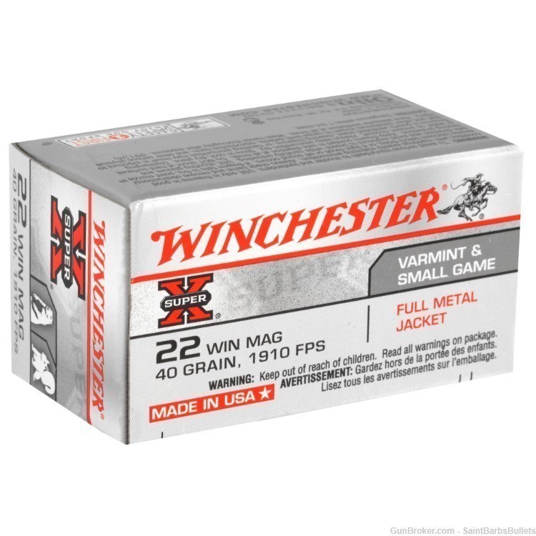 Winchester Super X .22 WMR 40 Grain FMJ - 50 Rounds-img-1