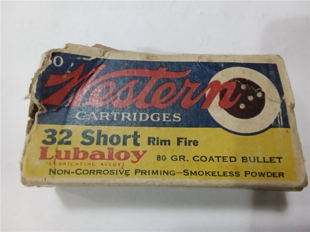 Vintage Western 32 Short Rimfire Lubaloy ammo-img-0