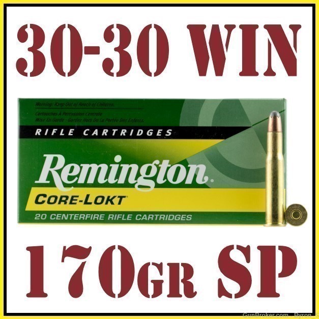 20rds Remington Core-Lokt™ 30-30 WIN 170gr SP R30302 + FAST SHIPPING-img-0