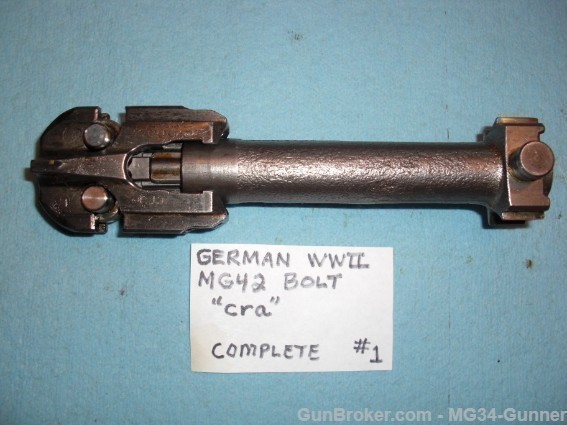 German WWII MG42 Complete Bolt "cra" Excellent -#1-img-0