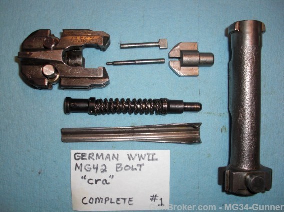German WWII MG42 Complete Bolt "cra" Excellent -#1-img-2