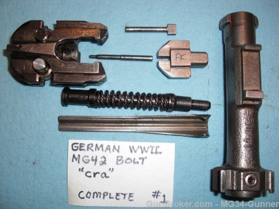 German WWII MG42 Complete Bolt "cra" Excellent -#1-img-7