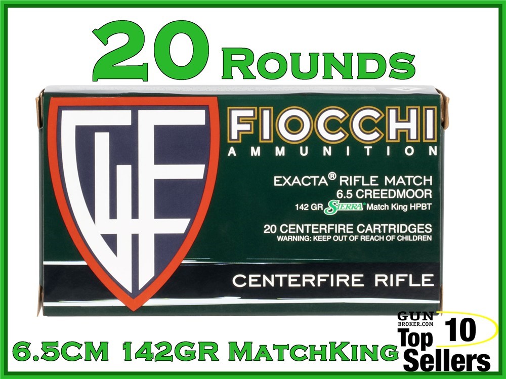 Fiocchi 6.5 Creedmoor 142gr Sierra Match King HPBT 65CMMKC-img-0