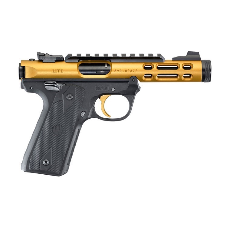 Ruger Mark IV 22/45 Lite 22LR 4.4 Gold Pistol-img-0