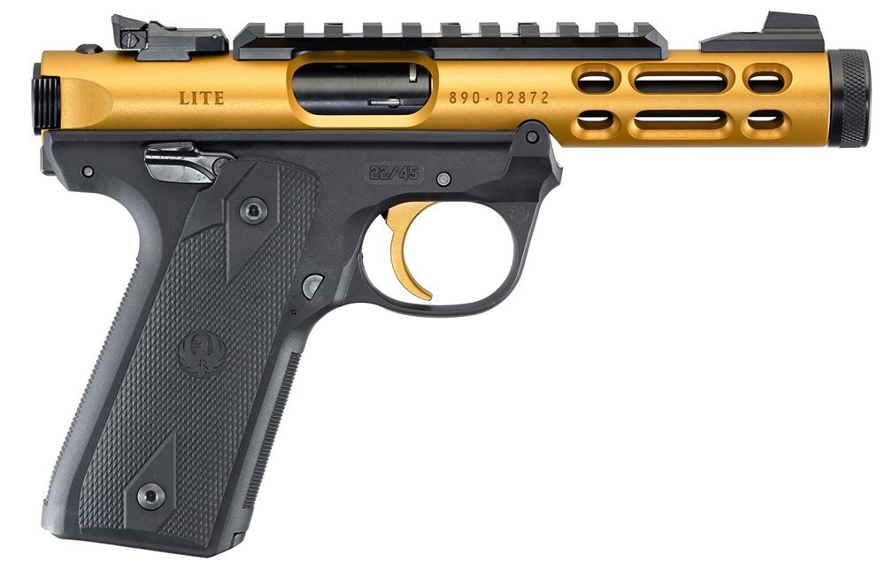 Ruger Mark IV 22/45 Lite 22LR 4.4 Gold Pistol-img-4