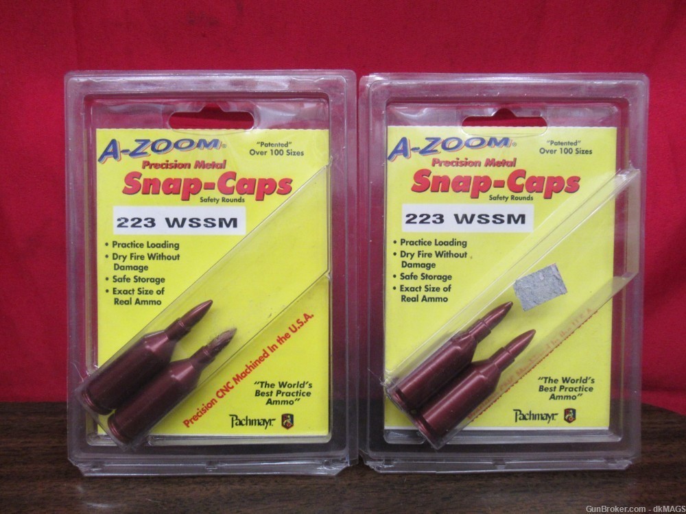 2 Two Packs of 223 WSSM A-Zoom Snap Caps Dummy Rounds-img-0
