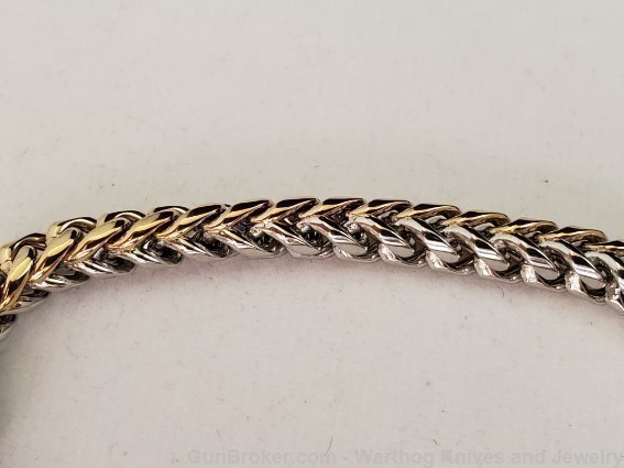 ITALGEM STEEL Mens Two Tone Steel & IP Gold Chain Bracelet.SMB152.*REDUCED*-img-3