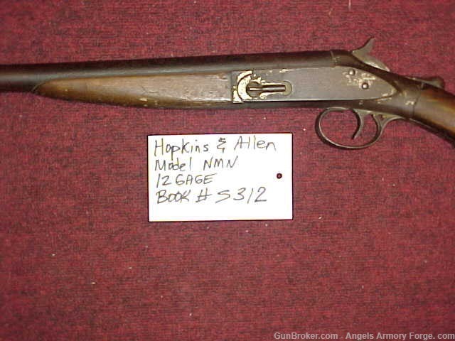 Book # S312 - Hopkins & Allen 12 Gage Very Old Single Shot -img-3