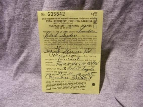 1976 Ohio Resident Fishing License-img-0