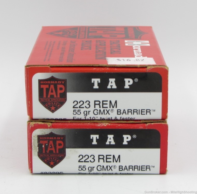 2 Boxes of Hornady TAP .223 Remington 55 Grain GMX Barrier (40 rnds) #83295-img-0