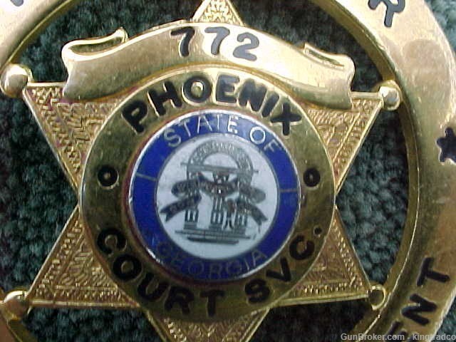 Vintage GEORGIA "BOUNTY HUNTER" Bail Recovery Agent Phoenix Court Badge-img-1