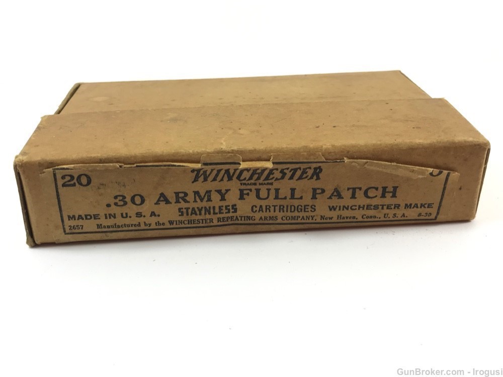 1930 Winchester .30 Army .30-40 Krag Full Patch 220 Gr 2 Pc Box 1063-NX-img-2