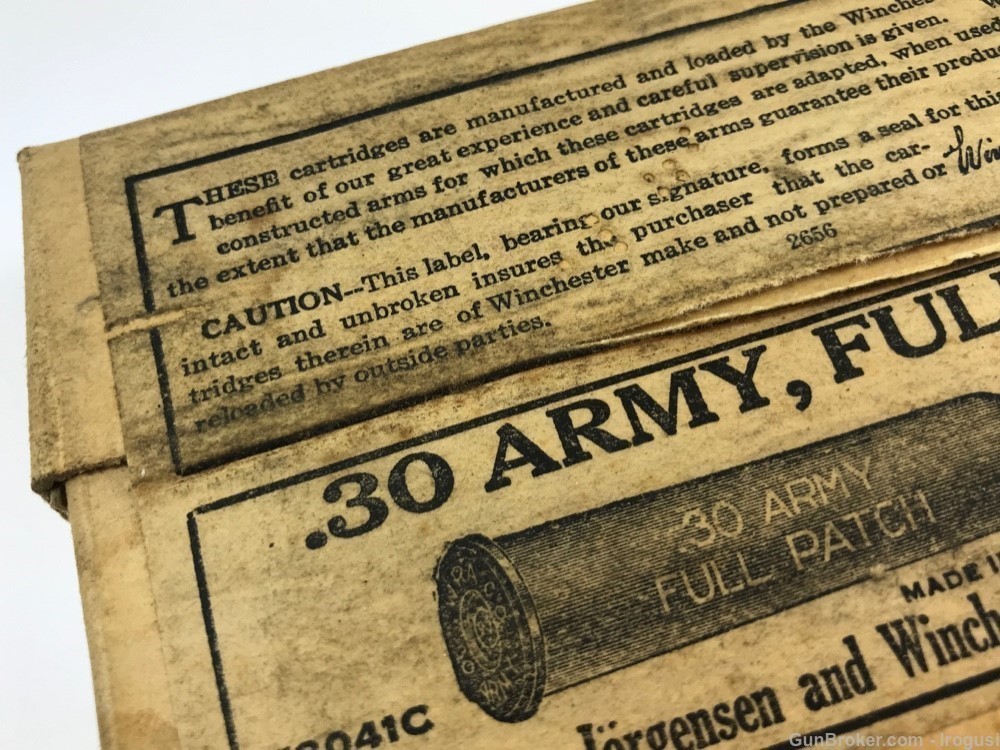 1930 Winchester .30 Army .30-40 Krag Full Patch 220 Gr 2 Pc Box 1064-NX-img-1
