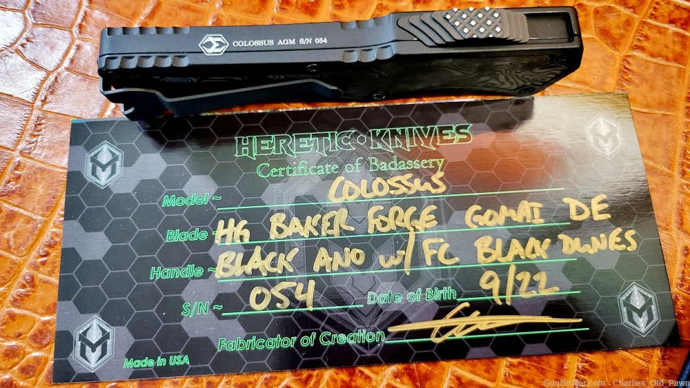HERETIC KNIVES CUSTOM COLOSUS HAND GROUND BAKER FORGE GOMAI DAGGER -img-9