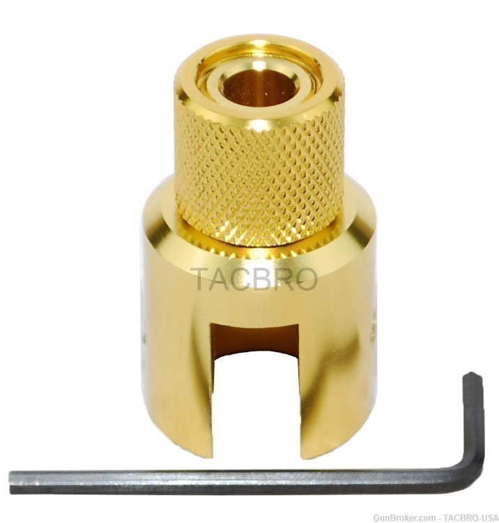 TACBRO Gold AL Ruger 10/22 Muzzle Adapter 1/2"x28 TPI + Thread Protector-img-1