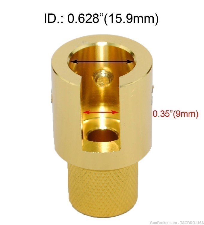 TACBRO Gold AL Ruger 10/22 Muzzle Adapter 1/2"x28 TPI + Thread Protector-img-3