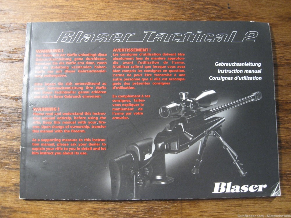 Blaser Tactical 2 Original German hard copy manual Tac2 Tactical2-img-0