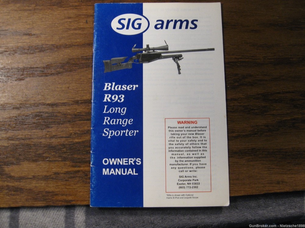Blaser R93 Long Range Sporter or UIT rifle manual RARE, no longer available-img-0
