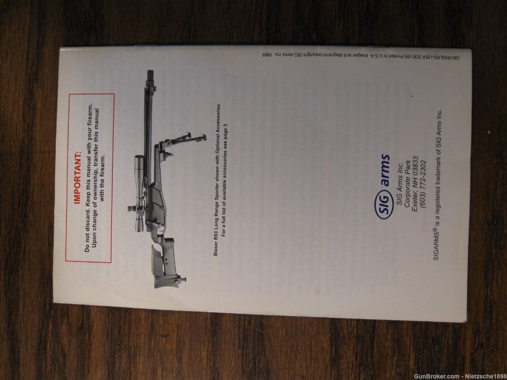 Blaser R93 Long Range Sporter or UIT rifle manual RARE, no longer available-img-5
